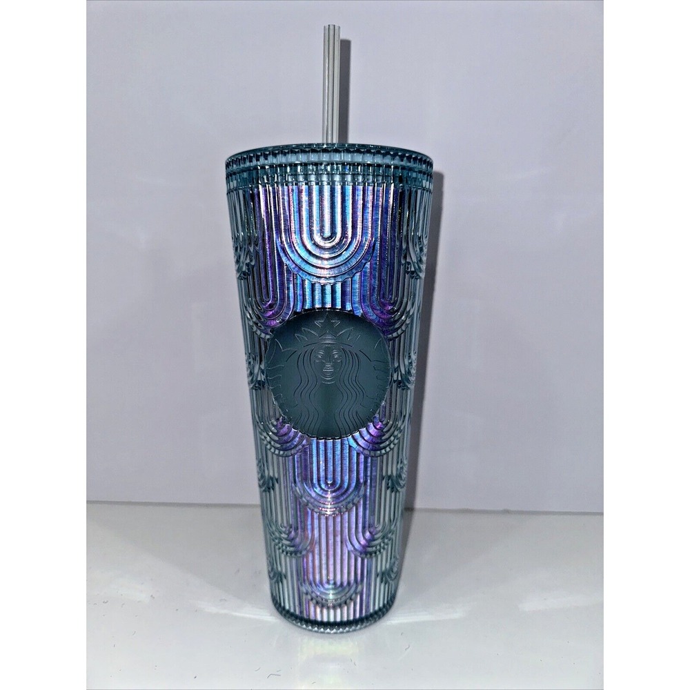 Starbucks 2022 Spring‎ Green Iridescent Core 24oz Cold Cup Tumbler Venti EUC